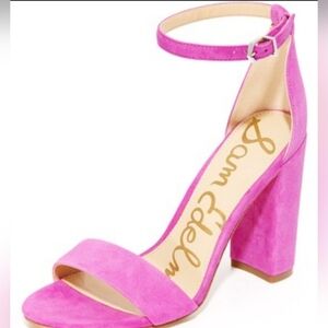 Sam Edelman Fuchsia Ankle Strap Block Heels